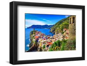 Vernazza Town Cinque Terre Italy-null-Framed Art Print