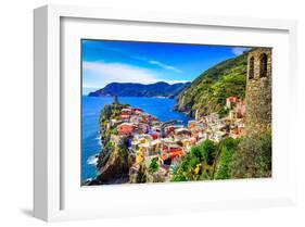 Vernazza Town Cinque Terre Italy-null-Framed Art Print