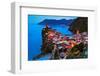 Vernazza Village, Aerial View on Sunset, Seascape in Five Lands, Cinque Terre National Park, Liguri-stevanzz-Framed Photographic Print