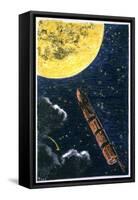 Verne: From Earth To Moon-null-Framed Stretched Canvas