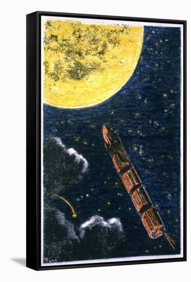 Verne: From Earth To Moon-null-Framed Stretched Canvas