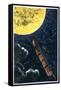 Verne: From Earth To Moon-null-Framed Stretched Canvas