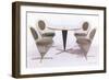 Verner Panton Chairs and Table-null-Framed Art Print