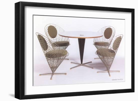 Verner Panton Chairs and Table-null-Framed Art Print