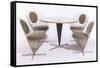 Verner Panton Chairs and Table-null-Framed Stretched Canvas
