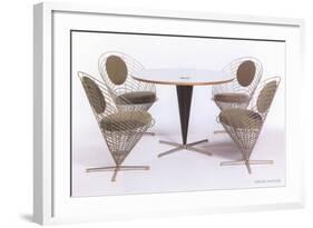 Verner Panton Chairs and Table-null-Framed Art Print