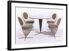 Verner Panton Chairs and Table-null-Framed Art Print