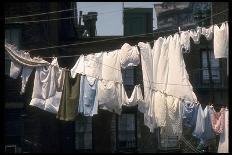 Laundry on Line in Slum Area in New York City-Vernon Merritt III-Photographic Print