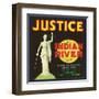 Vero Beach, Florida, Justice Brand Citrus Label-Lantern Press-Framed Art Print