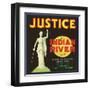 Vero Beach, Florida, Justice Brand Citrus Label-Lantern Press-Framed Art Print