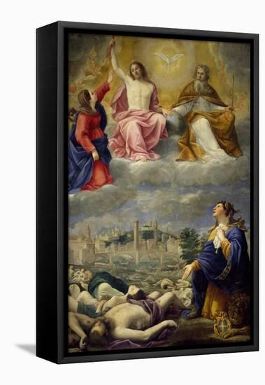 Verona Begging the Holy Trinity for the Cessation of the Plague, 1630-Antonio Joli-Framed Stretched Canvas