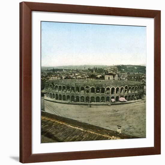 Verona (Italy), the Arenas (Ist Century), Circa 1865-Leon, Levy et Fils-Framed Photographic Print