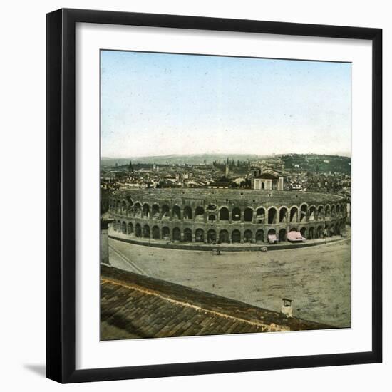 Verona (Italy), the Arenas (Ist Century), Circa 1865-Leon, Levy et Fils-Framed Photographic Print