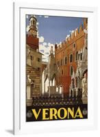 Verona Italy Tourism Travel Vintage Ad-null-Framed Art Print