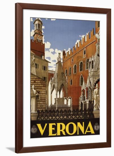 Verona Italy Tourism Travel Vintage Ad-null-Framed Art Print