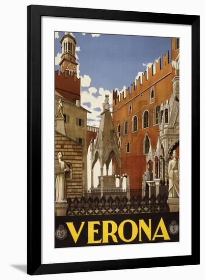 Verona Italy Tourism Travel Vintage Ad-null-Framed Art Print