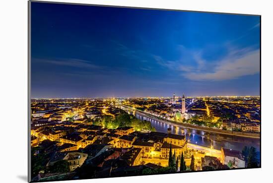Verona Panoramic View at Dusk-Carlo Amodeo-Mounted Photographic Print