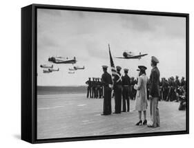 Veronica Lake Watching Planes Flying By-Peter Stackpole-Framed Stretched Canvas