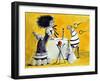 Veronica on the Porch Yellow-Vaan Manoukian-Framed Art Print