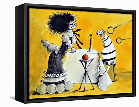 Veronica on the Porch Yellow-Vaan Manoukian-Framed Stretched Canvas