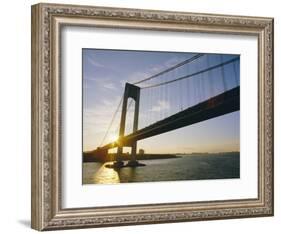 Verrazano Narrows Bridge, Approach to the City, New York, New York State, USA-Ken Gillham-Framed Photographic Print