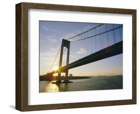 Verrazano Narrows Bridge, Approach to the City, New York, New York State, USA-Ken Gillham-Framed Photographic Print