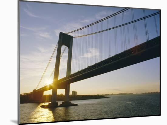 Verrazano Narrows Bridge, Approach to the City, New York, New York State, USA-Ken Gillham-Mounted Photographic Print