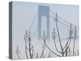 Verrazano-Narrows Bridge in Morning Fog, Staten Island, New York, USA-Walter Bibikow-Stretched Canvas