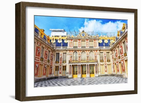 Versailles France - September 21 Main Entrance of Versailles, France on September 21, 2013. Palace-Brian K-Framed Photographic Print