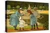 Versailles gardens, with fountains-Thomas Crane-Stretched Canvas