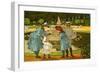 Versailles gardens, with fountains-Thomas Crane-Framed Giclee Print