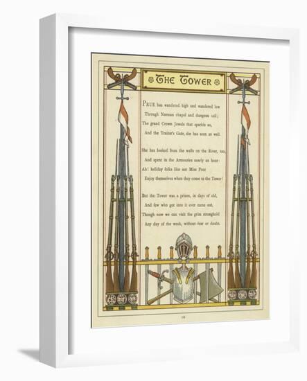 Verse About the Tower of London with Images of Armour and Weaponry-Thomas Crane-Framed Giclee Print