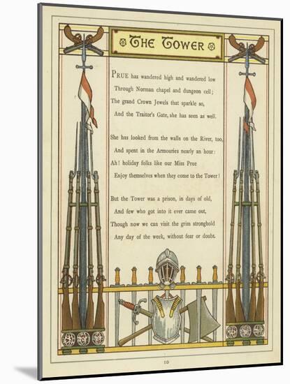 Verse About the Tower of London with Images of Armour and Weaponry-Thomas Crane-Mounted Giclee Print