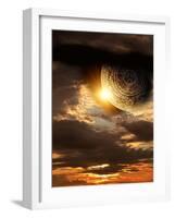 Vertical Background With Maya Calendar And Sunset-frenta-Framed Art Print