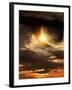 Vertical Background With Maya Calendar And Sunset-frenta-Framed Art Print