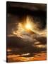 Vertical Background With Maya Calendar And Sunset-frenta-Stretched Canvas