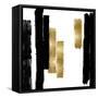 Vertical Black and Gold I-Ellie Roberts-Framed Stretched Canvas