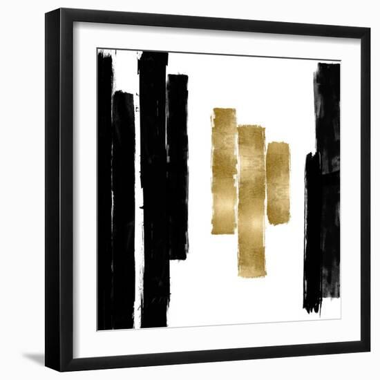 Vertical Black and Gold II-Ellie Roberts-Framed Art Print