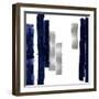 Vertical Blue and Silver I-Ellie Roberts-Framed Art Print