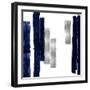 Vertical Blue and Silver I-Ellie Roberts-Framed Art Print