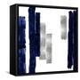 Vertical Blue and Silver I-Ellie Roberts-Framed Stretched Canvas