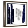 Vertical Blue and Silver II-Ellie Roberts-Framed Art Print
