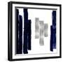 Vertical Blue and Silver II-Ellie Roberts-Framed Art Print