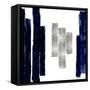 Vertical Blue and Silver II-Ellie Roberts-Framed Stretched Canvas