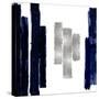 Vertical Blue and Silver II-Ellie Roberts-Stretched Canvas