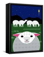 Vertical Christmas Sheep-Marie Sansone-Framed Stretched Canvas