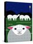 Vertical Christmas Sheep-Marie Sansone-Stretched Canvas