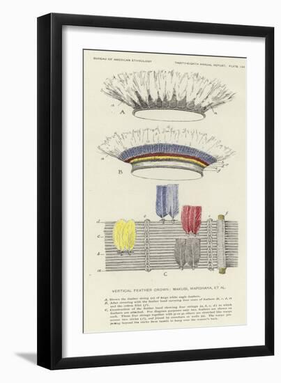 Vertical Feather Crown: Makusi, Wapishana Et Al-null-Framed Giclee Print