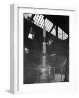 Vertical Heat Treatment Process, Edgar Allen Steel Foundry, Sheffield, South Yorkshire, 1962-Michael Walters-Framed Photographic Print