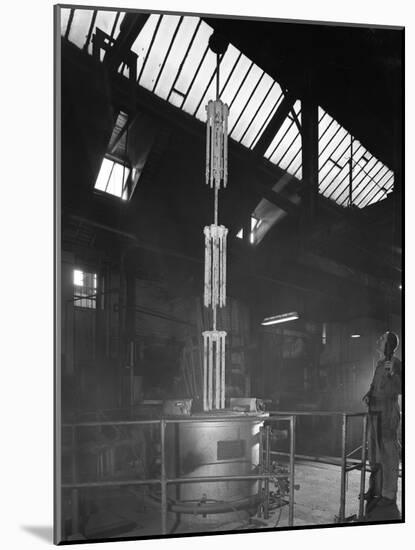 Vertical Heat Treatment Process, Edgar Allen Steel Foundry, Sheffield, South Yorkshire, 1962-Michael Walters-Mounted Photographic Print